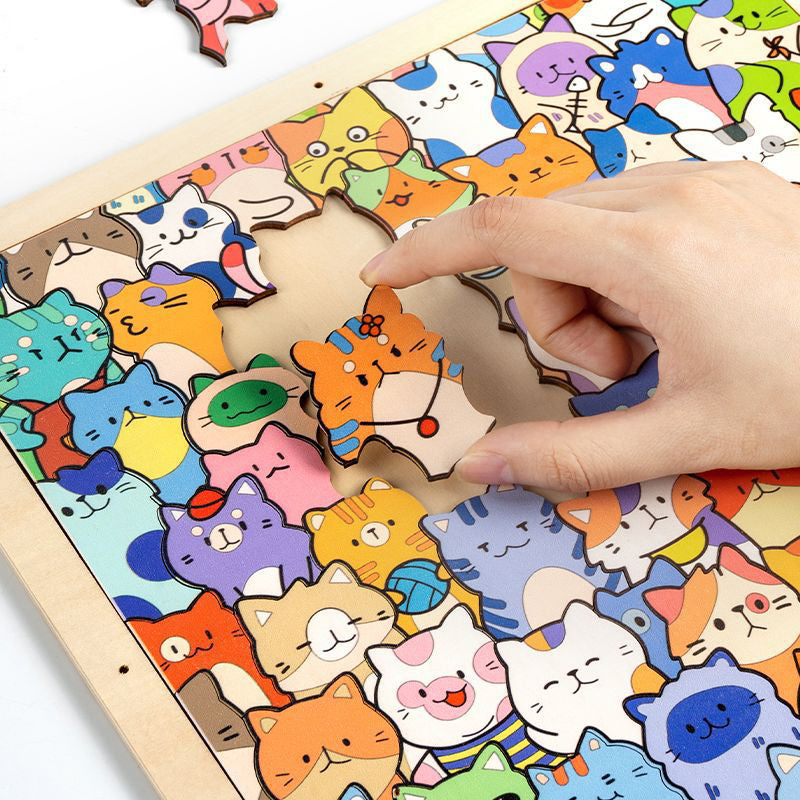 🐱 DIY fa macska színező puzzle keret🧩