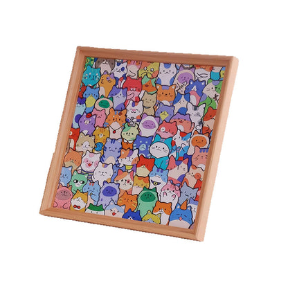 🐱 DIY fa macska színező puzzle keret🧩