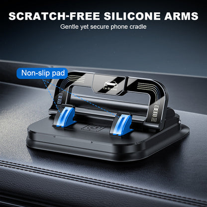 ✨ 360° forgatható, összecsukható telefontartó – univerzális kompatibilitás csúszásgátló talppal asztali, autóban és utazás közbeni használatra 🚗💻