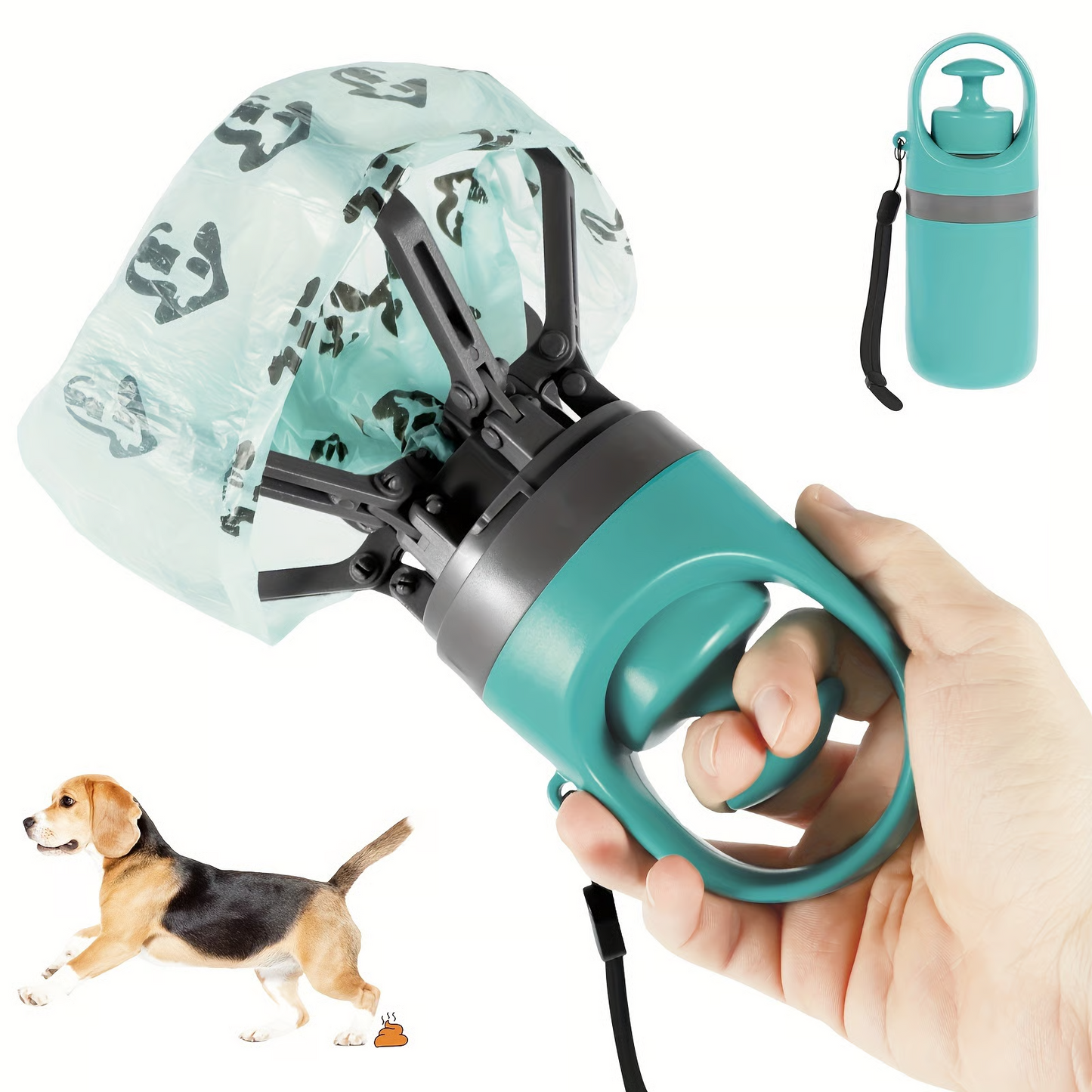 🐶Mini hordozható kutyakaki-lapát zsákadagolóval