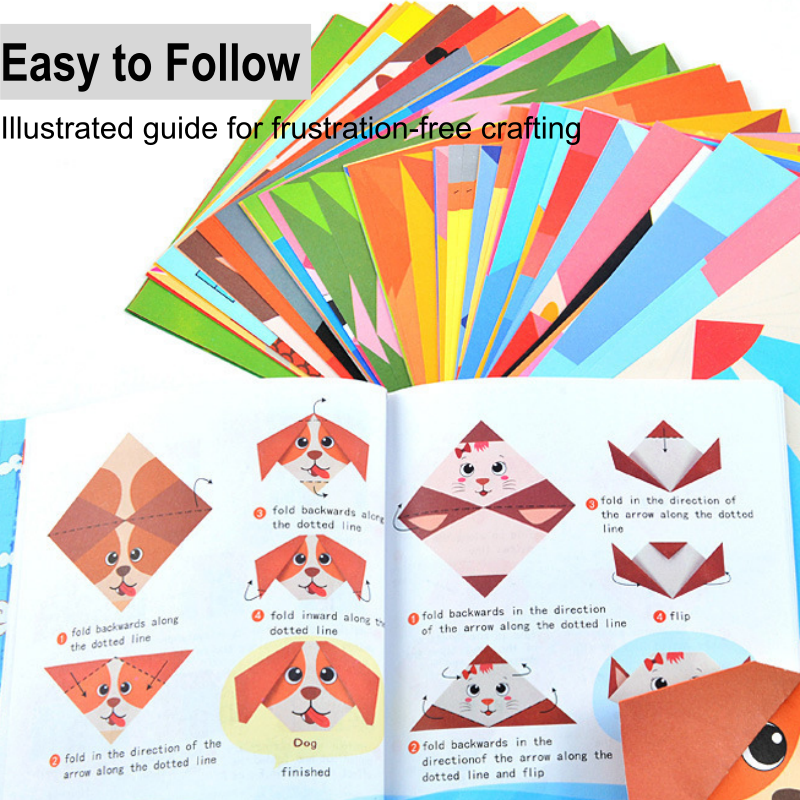 👶🧠 Gyerekeknek szóló DIY origami kézműves készlet ✂️✨——Kezes és agyi gyakorlat, kreativitásfejlesztés játékos formában!
