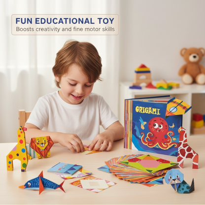 👶🧠 Gyerekeknek szóló DIY origami kézműves készlet ✂️✨——Kezes és agyi gyakorlat, kreativitásfejlesztés játékos formában!