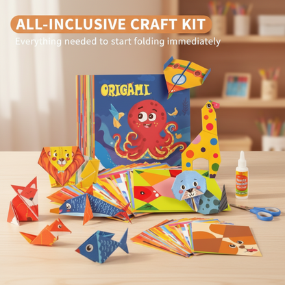 👶🧠 Gyerekeknek szóló DIY origami kézműves készlet ✂️✨——Kezes és agyi gyakorlat, kreativitásfejlesztés játékos formában!