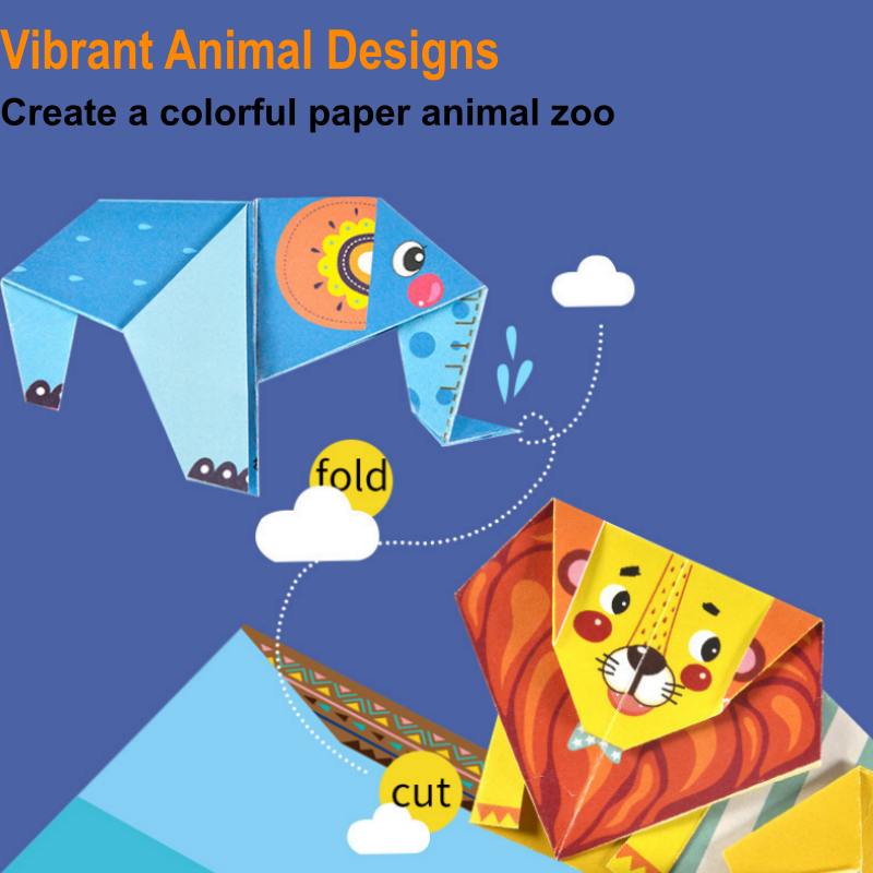 👶🧠 Gyerekeknek szóló DIY origami kézműves készlet ✂️✨——Kezes és agyi gyakorlat, kreativitásfejlesztés játékos formában!