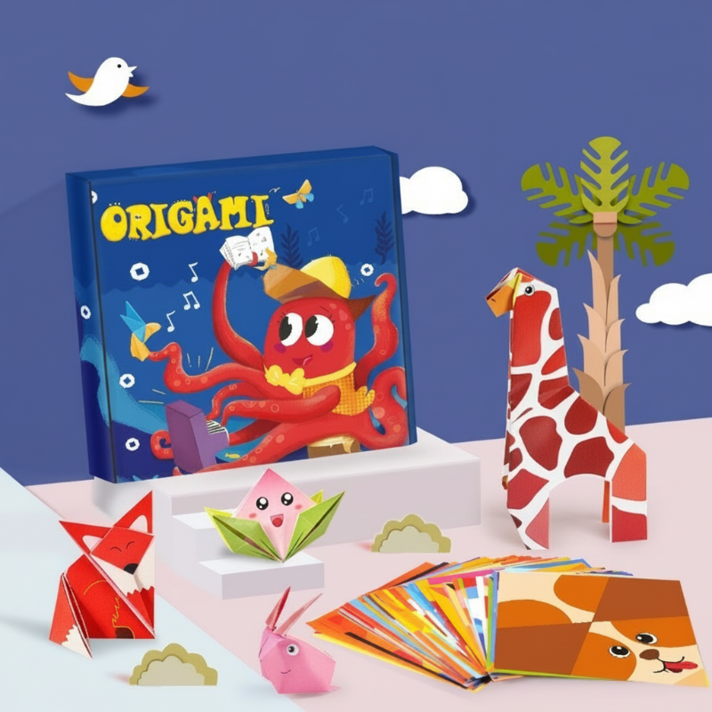 👶🧠 Gyerekeknek szóló DIY origami kézműves készlet ✂️✨——Kezes és agyi gyakorlat, kreativitásfejlesztés játékos formában!
