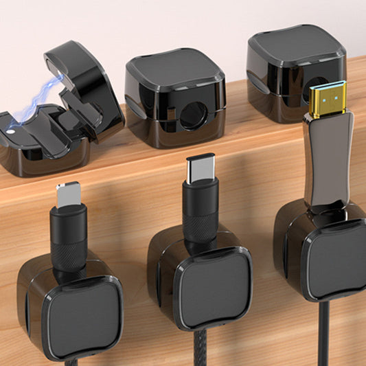 Mágneses kábelcsipesz tartó - 6 darabos készlet