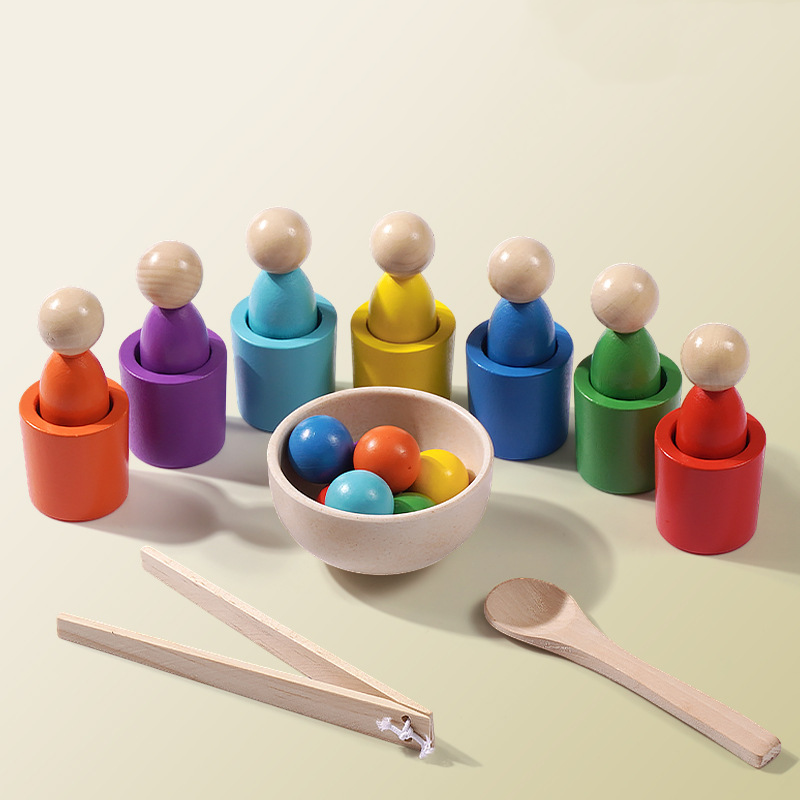 🌈 Szivárványos kupakos torony | Montessori korai fejlesztő játék, a kisbabák játék közben fejlesztik az intelligenciájukat! 👶🧠