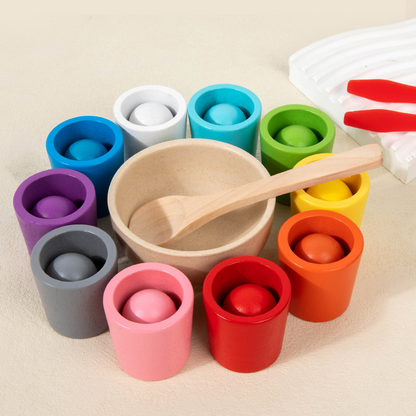 🌈 Szivárványos kupakos torony | Montessori korai fejlesztő játék, a kisbabák játék közben fejlesztik az intelligenciájukat! 👶🧠