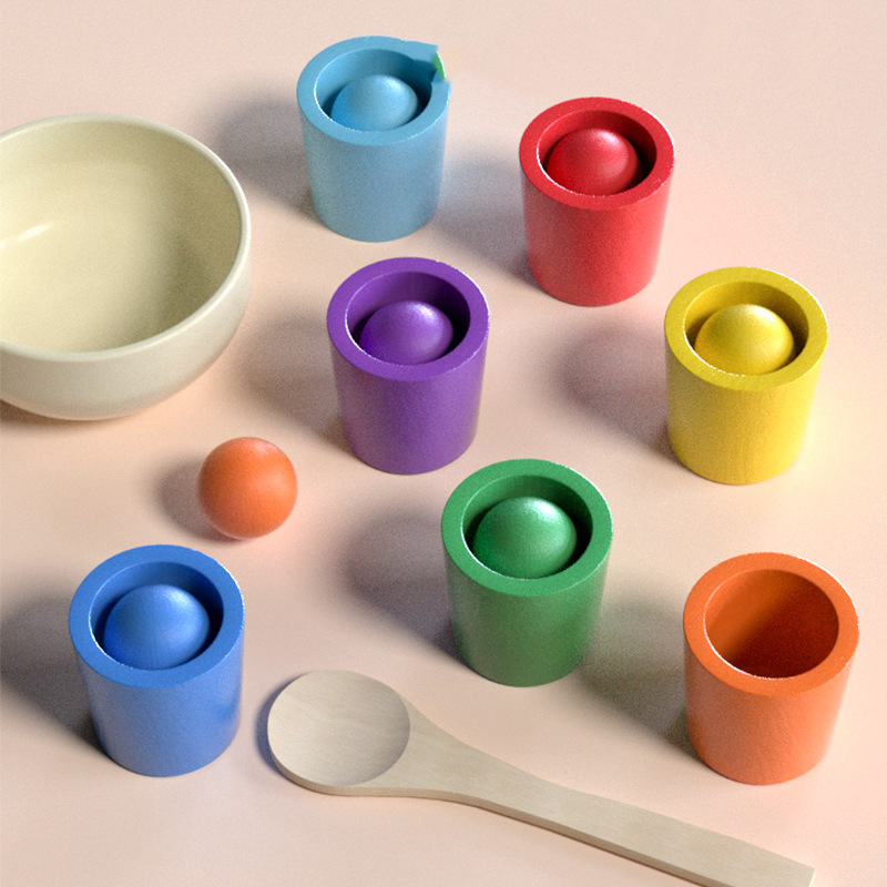 🌈 Szivárványos kupakos torony | Montessori korai fejlesztő játék, a kisbabák játék közben fejlesztik az intelligenciájukat! 👶🧠