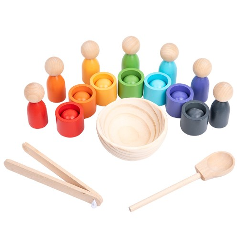🌈 Szivárványos kupakos torony | Montessori korai fejlesztő játék, a kisbabák játék közben fejlesztik az intelligenciájukat! 👶🧠