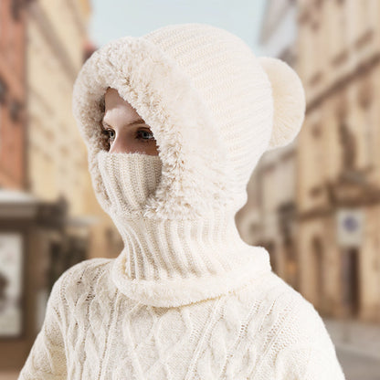 🧢 NŐI TÉLI EGYRÉSZES KÖTÖTT KÖTÖTT SAPKA SÁL MASZK