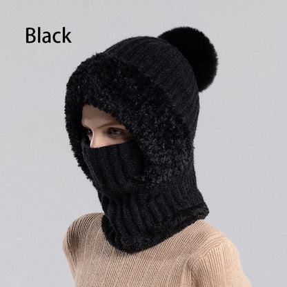 🧢 NŐI TÉLI EGYRÉSZES KÖTÖTT KÖTÖTT SAPKA SÁL MASZK