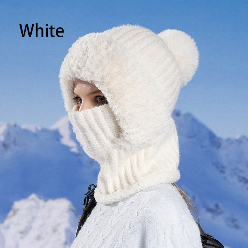 🧢 NŐI TÉLI EGYRÉSZES KÖTÖTT KÖTÖTT SAPKA SÁL MASZK