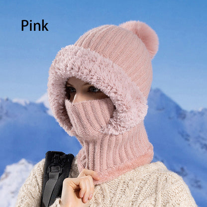 🧢 NŐI TÉLI EGYRÉSZES KÖTÖTT KÖTÖTT SAPKA SÁL MASZK