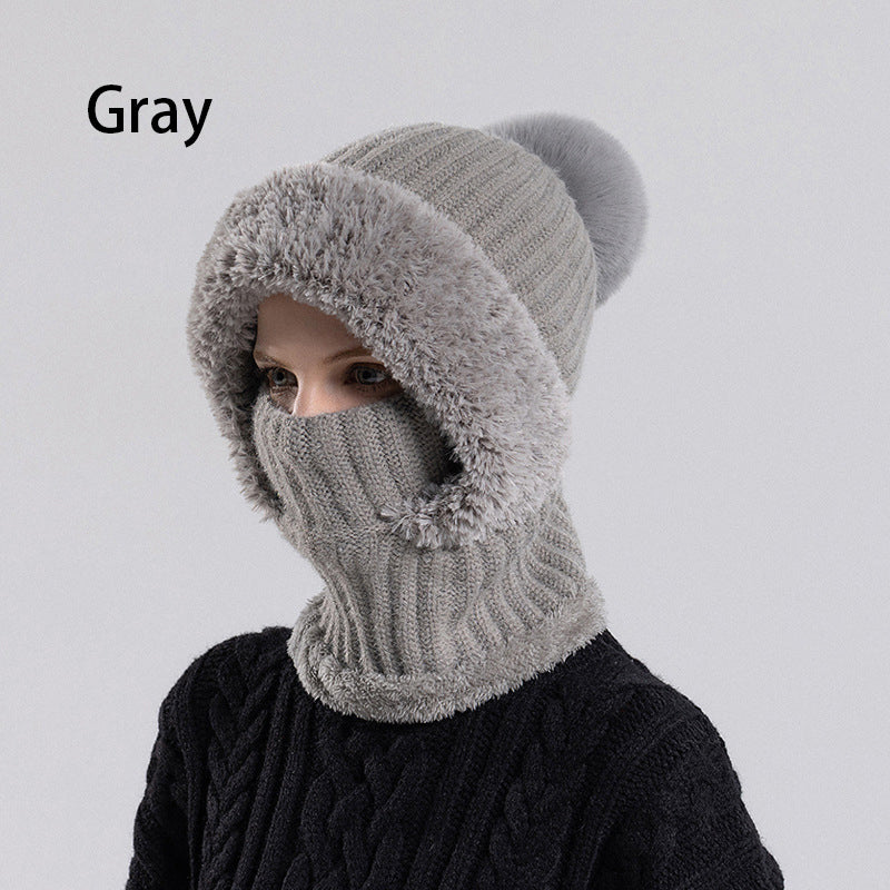 🧢 NŐI TÉLI EGYRÉSZES KÖTÖTT KÖTÖTT SAPKA SÁL MASZK