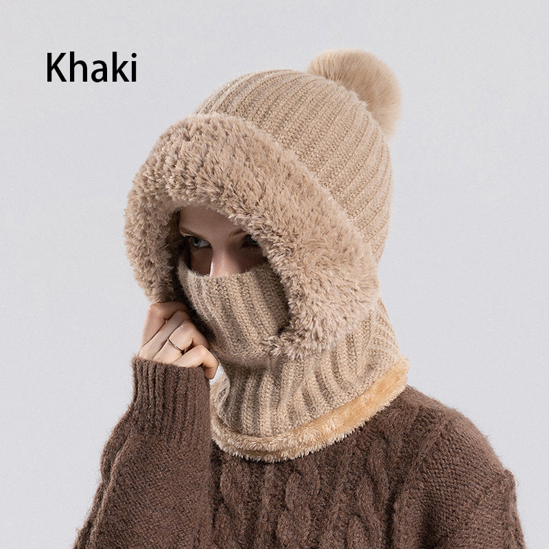 🧢 NŐI TÉLI EGYRÉSZES KÖTÖTT KÖTÖTT SAPKA SÁL MASZK