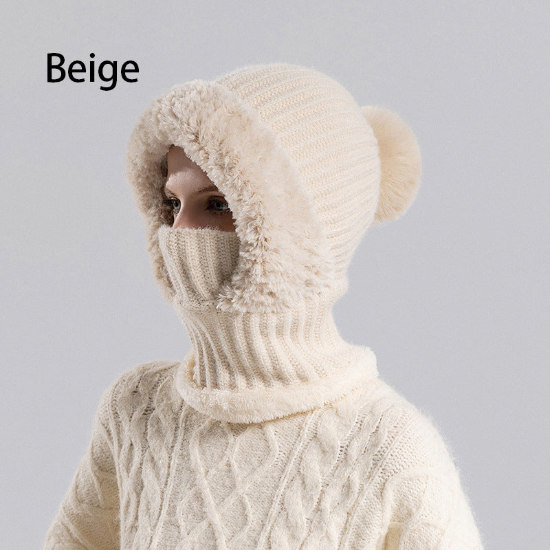 🧢 NŐI TÉLI EGYRÉSZES KÖTÖTT KÖTÖTT SAPKA SÁL MASZK