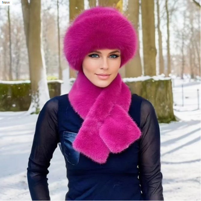 💖 Puha szőrös sapka + ingyenes hozzá illő sál🧣