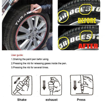 12 színű vízálló festékfilctoll autógumikhoz