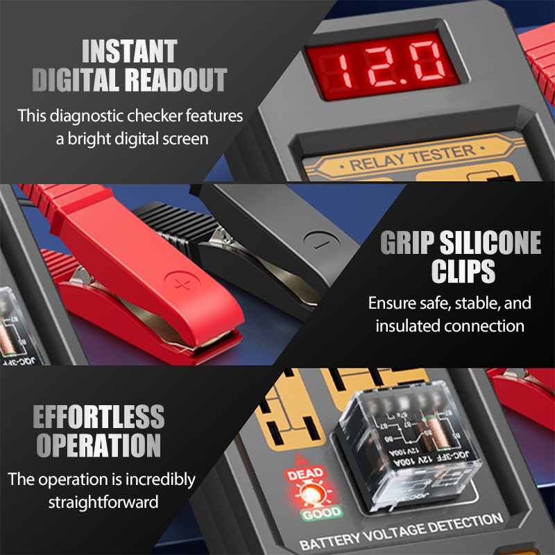 🔥 Autó relé feszültségtesztelő LED kijelzővel