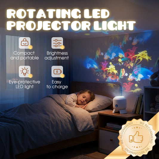 ✨ Dinamikusan forgó LED projektor – Csillagok, fények, varázslat. Nyomja meg a hangulatgombot! 🌀🎇