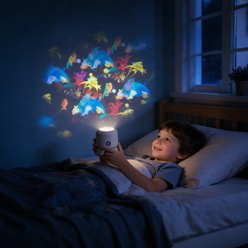 ✨ Dinamikusan forgó LED projektor – Csillagok, fények, varázslat. Nyomja meg a hangulatgombot! 🌀🎇