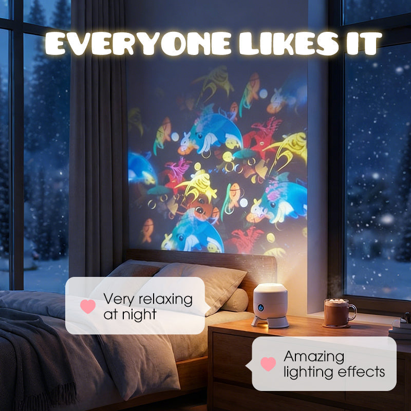 ✨ Dinamikusan forgó LED projektor – Csillagok, fények, varázslat. Nyomja meg a hangulatgombot! 🌀🎇
