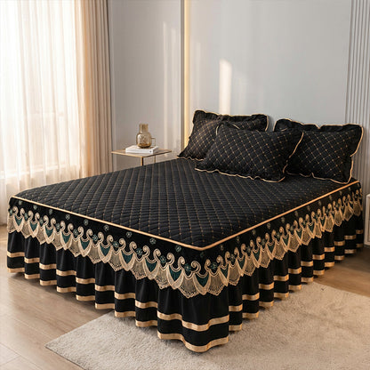 ✨ Rózsás Szegélyű Ágynemű Szoknya – Elegancia és Kényelem Egyben! 🛏️🌸