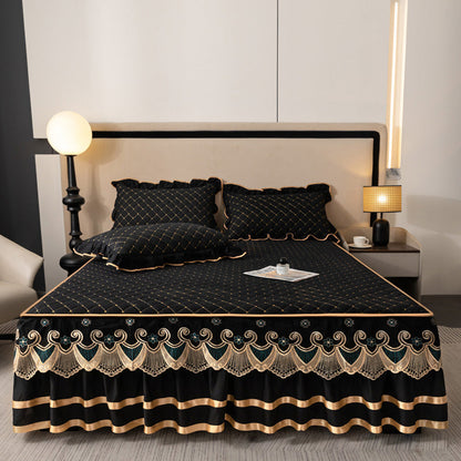 ✨ Rózsás Szegélyű Ágynemű Szoknya – Elegancia és Kényelem Egyben! 🛏️🌸