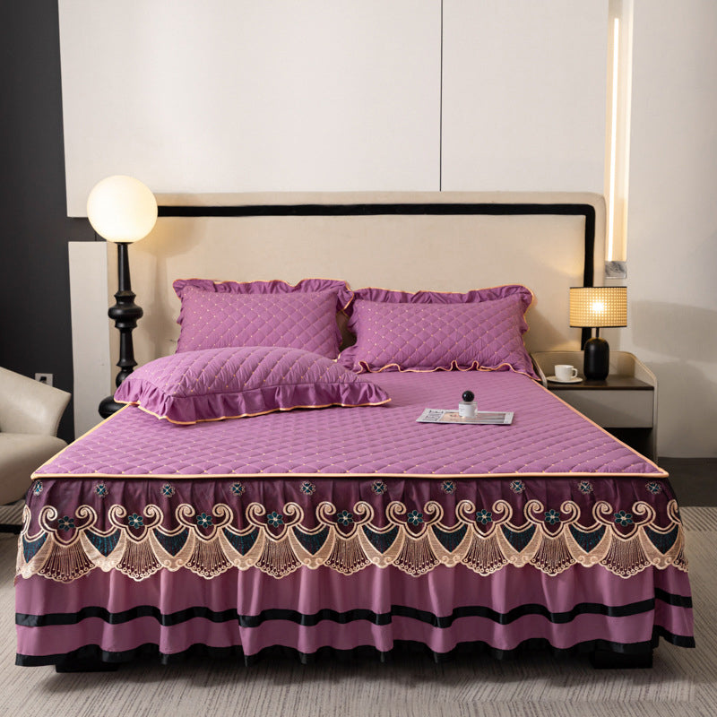 ✨ Rózsás Szegélyű Ágynemű Szoknya – Elegancia és Kényelem Egyben! 🛏️🌸
