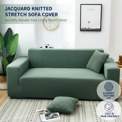 🛋️✨ Jacquard kötött, rugalmas kanapéhuzat