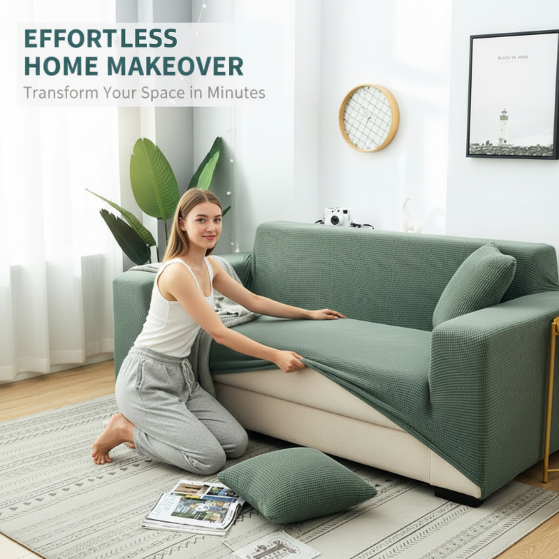 🛋️✨ Jacquard kötött, rugalmas kanapéhuzat