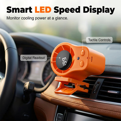 🚗 Hordozható LED-es autóventilátor intelligens kijelzővel – Élvezze a hűs vezetést! 💨🌬️ ✅ Utánvéttel!