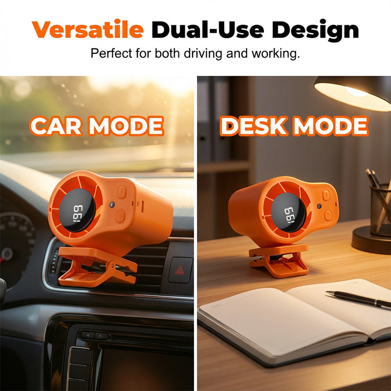 🚗 Hordozható LED-es autóventilátor intelligens kijelzővel – Élvezze a hűs vezetést! 💨🌬️ ✅ Utánvéttel!