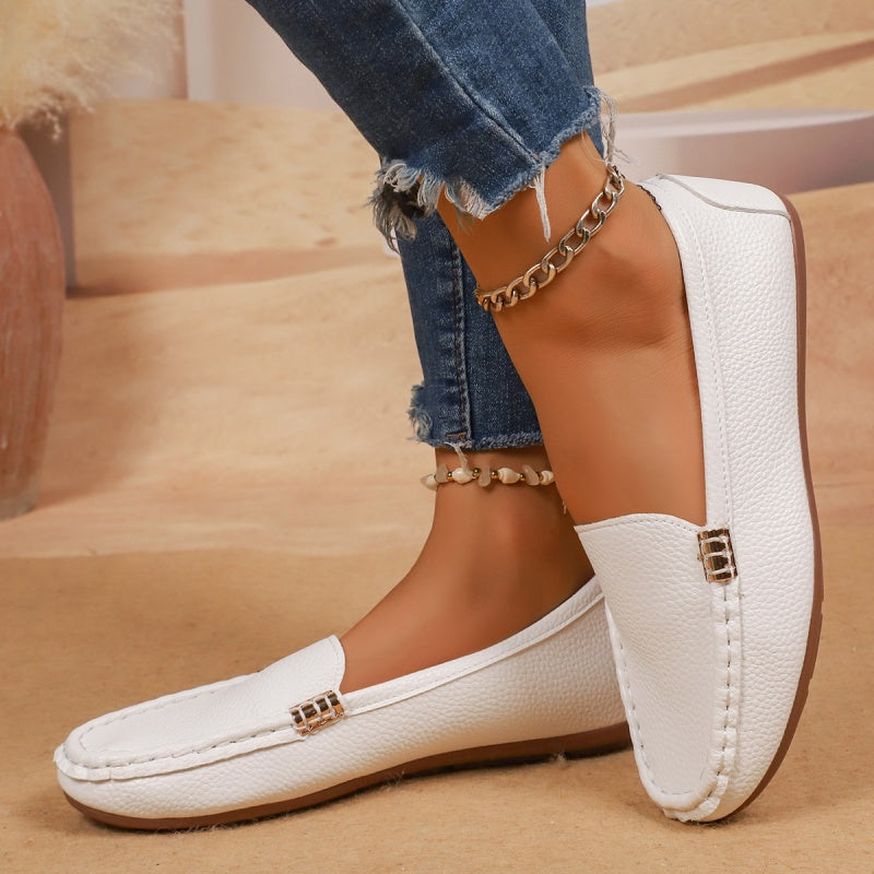 🥿 Női PU-bőr lapos talpú loafer – Kényelmes elegancia minden lépésben!