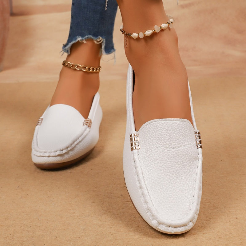 🥿 Női PU-bőr lapos talpú loafer – Kényelmes elegancia minden lépésben!