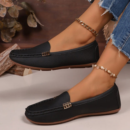 🥿 Női PU-bőr lapos talpú loafer – Kényelmes elegancia minden lépésben!