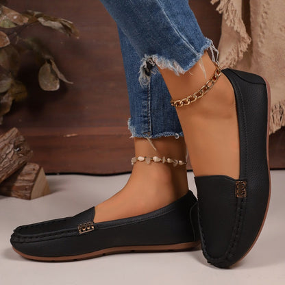 🥿 Női PU-bőr lapos talpú loafer – Kényelmes elegancia minden lépésben!