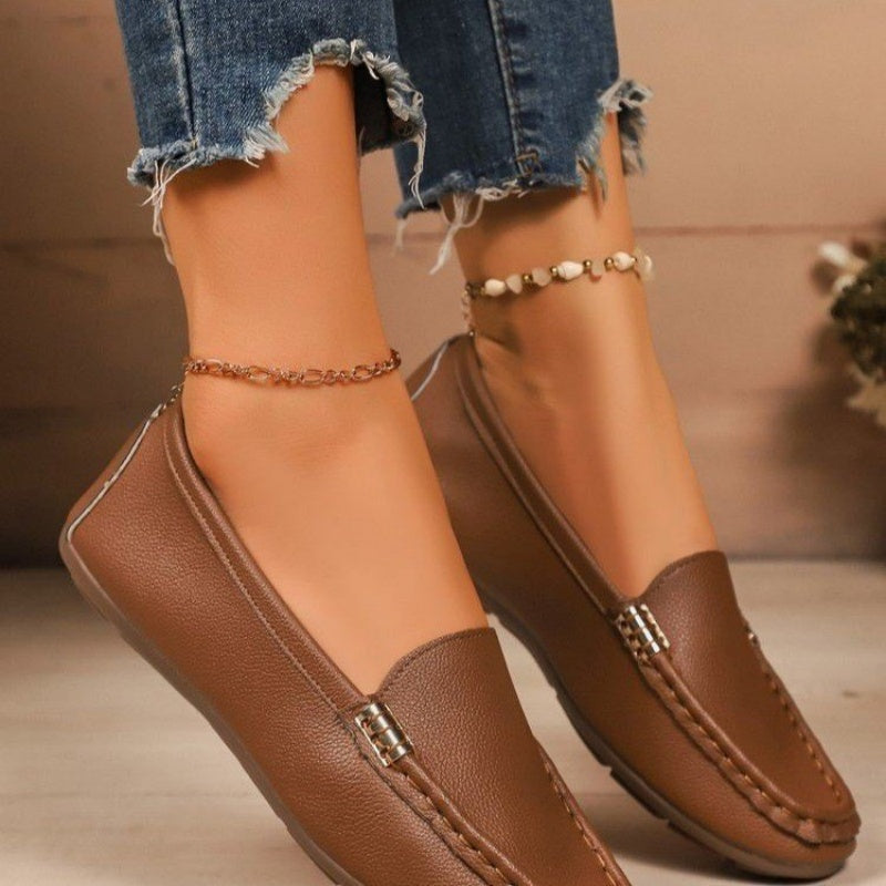 🥿 Női PU-bőr lapos talpú loafer – Kényelmes elegancia minden lépésben!