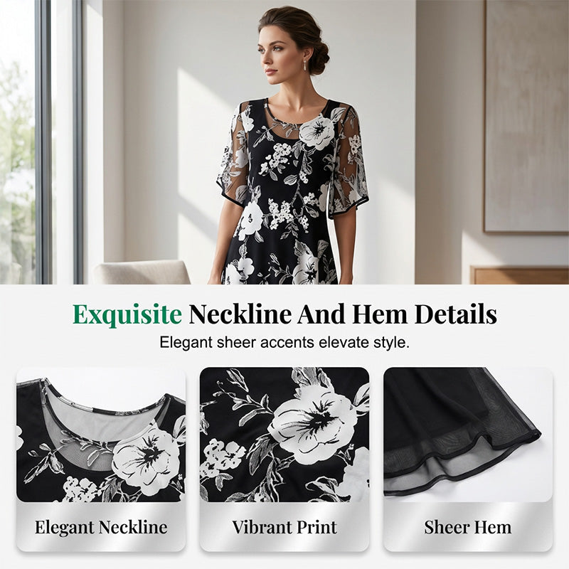 🌸 Női virágmintás sifonruha – Lebegő elegancia, időtlen stílus! ✨