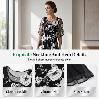 🌸 Női virágmintás sifonruha – Lebegő elegancia, időtlen stílus! ✨