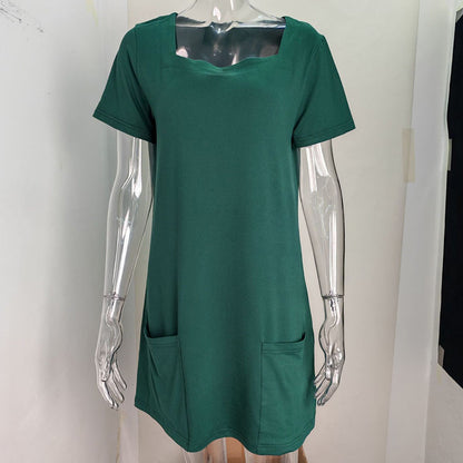 💖 Női négyzetnyakú zsebes ruha – hűvös, laza, tökéletes sétához és otthonra! 👗✨