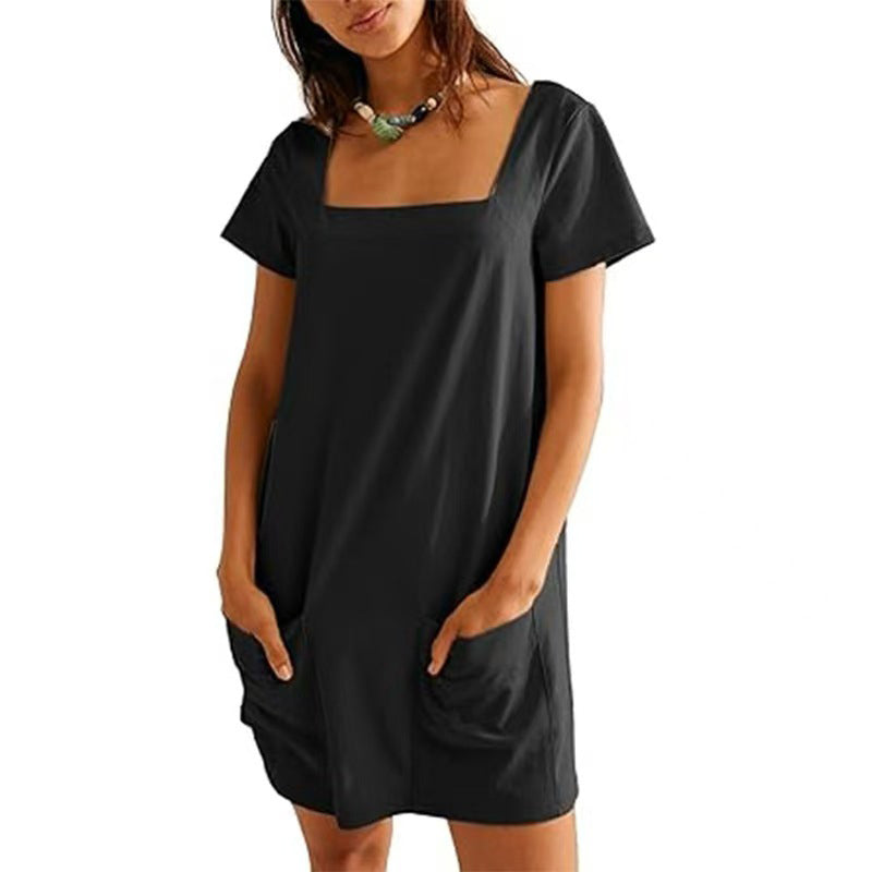 💖 Női négyzetnyakú zsebes ruha – hűvös, laza, tökéletes sétához és otthonra! 👗✨