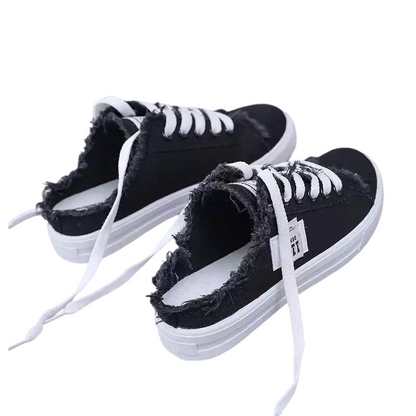 👟☀️ Női farmer slip-on papucs – Kényelmes talp, laza stílus. Nyárra készülve! 🥰