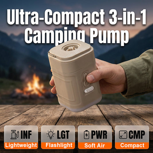 💡 Fúj, leenged, világít – 3 az 1-ben pumpa kempinglámpával. Utánvéttel! Tökéletes társ a szabadban! ⚡🏕️