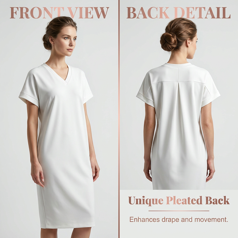 👗 Női alkalmi V-nyakú rövid ujjú pólóruha – sportos elegancia minden napra