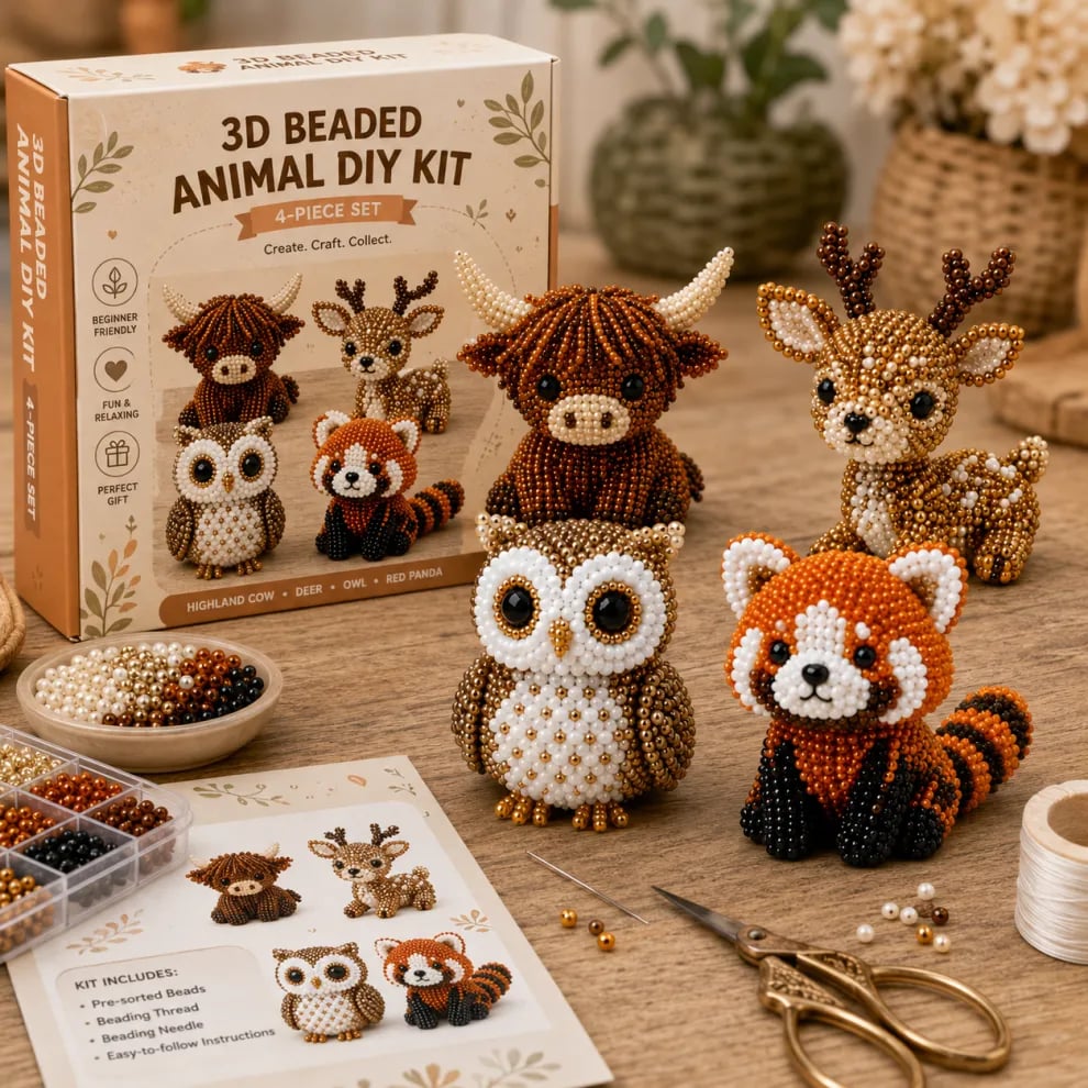 🏆 Ideiglenes akció! Bébi állatok 3D gyöngy kézműves készlet – kreatív játék, ami fejleszt. Kapkodják a szülők! 🧵✨